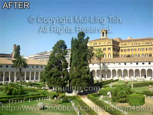 The Baths of Diocletian stitched together through several photographs by Mui-Ling Teh